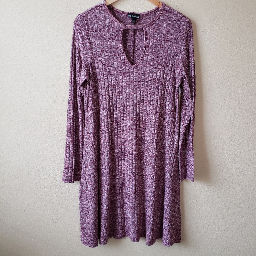 Maroon Keyhole Swing Dress